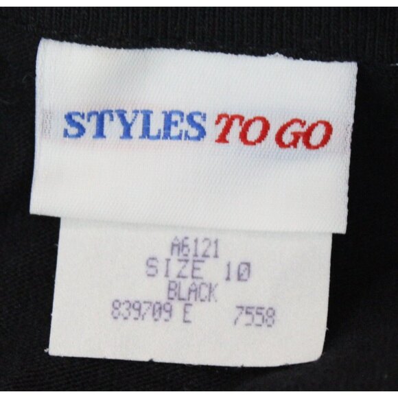 VG 80s Styles to Go Black Long Blazer sz 10 Cursive Word Print Party Whimsical - Picture 9 of 10